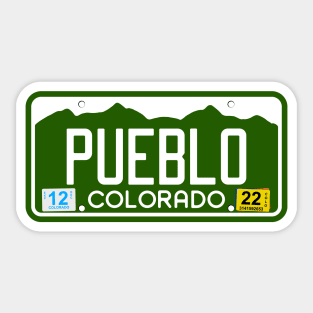 Colorado License Plate Tee - Pueblo, Colorado Sticker